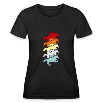 Reiter-lustiges Reiten-mädchen-geschenk - Frauen Funktions-T-Shirt - Schwarz - Vorne - AI Model Female 172 light (172cm)