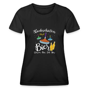 Stockschießen und Bier - Frauen Funktions-T-Shirt - Schwarz - Vorne - AI Model Female 172 light (172cm)