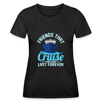 Amis qui naviguent ensemble last forever cruiser - T-shirt sport Femme - noir - Devant - AI Model Female 172 light (172cm)