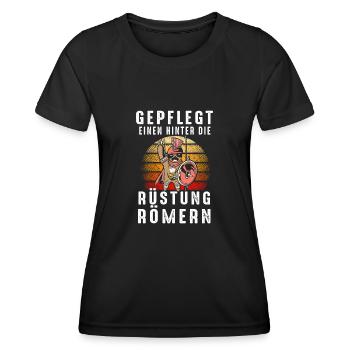 Gepflegt Einen Hinter Die Rüstung Römern - Frauen Funktions-T-Shirt - Schwarz - Vorne - AI Model Female 172 light (172cm)