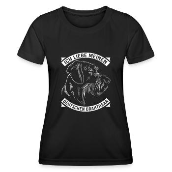 Hund Hundebesitzer - Frauen Funktions-T-Shirt - Schwarz - Vorne - AI Model Female 172 light (172cm)