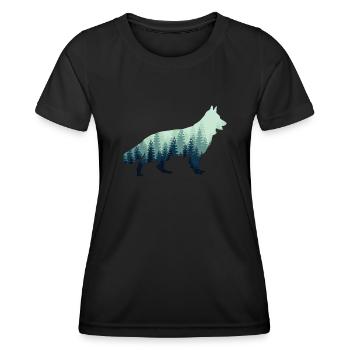 White Shepherd Forest Shepherd Dogs - Women's Functional T-Shirt - black - Front - AI Model Female 172 light (172cm)