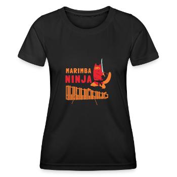 Vibraphone Maman Marimba Ninja Et Maillet - T-shirt sport Femme - noir - Devant - AI Model Female 172 light (172cm)