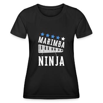 Vibraphone Maman Marimba Ninja Et Maillet - T-shirt sport Femme - noir - Devant - AI Model Female 172 light (172cm)