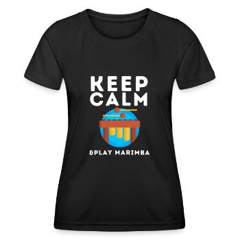 Vibraphone Maman Marimba Ninja Et Maillet - T-shirt sport Femme - noir - Devant - AI Model Female 172 light (172cm)