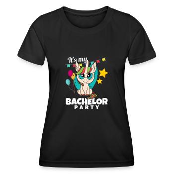 Bachelorette Funny Unicorn Pour Femmes C’est Ma Bache - T-shirt sport Femme - noir - Devant - AI Model Female 172 light (172cm)