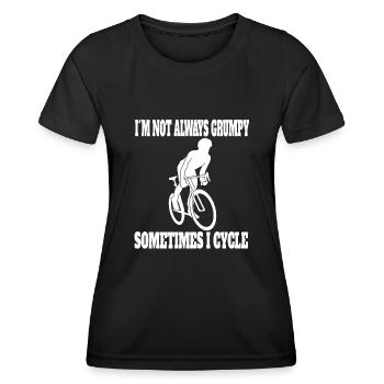 Mountain Bike Cycling Bicycle Tour Cycling - Women's Functional T-Shirt - black - Front - AI Model Female 172 light (172cm)