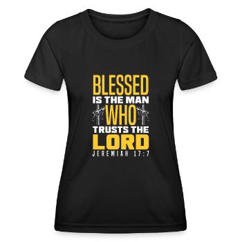 Jésus-Christ-Christ Religion Religieuse - T-shirt sport Femme - noir - Devant - AI Model Female 172 light (172cm)