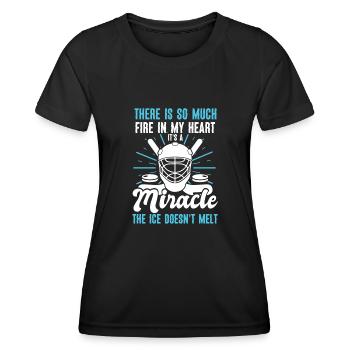 Eishockey - Frauen Funktions-T-Shirt - Schwarz - Vorne - AI Model Female 172 light (172cm)