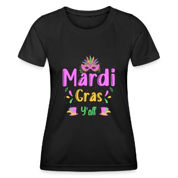 Mardi Gras Kostüm Mask - Frauen Funktions-T-Shirt - Schwarz - Vorne - AI Model Female 172 light (172cm)