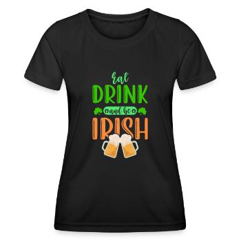 Fête irlandaise de la Saint-Patrick - T-shirt sport Femme - noir - Devant - AI Model Female 172 light (172cm)