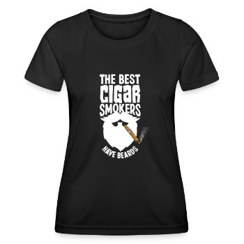 Zigarre Und Bart Zigarrenraucher Geschenk - Frauen Funktions-T-Shirt - Schwarz - Vorne - AI Model Female 172 light (172cm)