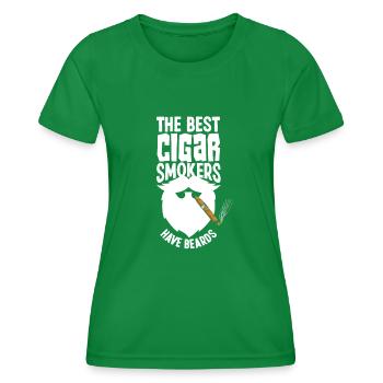 Zigarre Und Bart Zigarrenraucher Geschenk - Frauen Funktions-T-Shirt - Kelly Green - Vorne - AI Model Female 172 dark (172cm)
