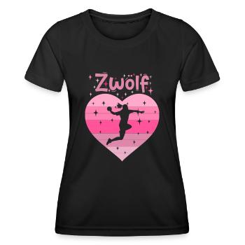 Handballerin 12. Geburtstag - Frauen Funktions-T-Shirt - Schwarz - Vorne - AI Model Female 172 light (172cm)