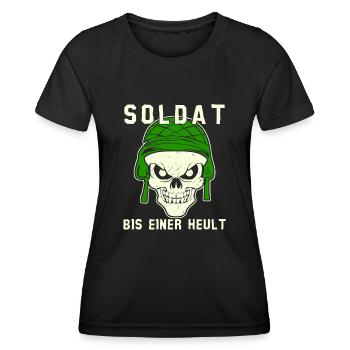 Feldjäger Soldat Panzergrenadier - Frauen Funktions-T-Shirt - Schwarz - Vorne - AI Model Female 172 light (172cm)