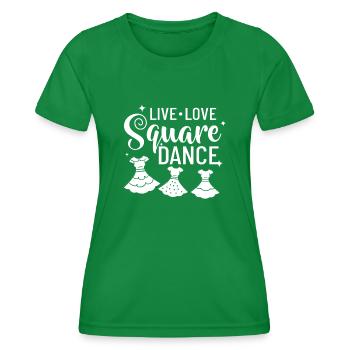 Square Dance Music Caller Folk Dance Dancer Usa - Women's Functional T-Shirt - kelly green - Front - AI Model Female 172 dark (172cm)