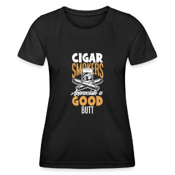 Lustiges Zigarre Rauchen Zigarrenraucher Geschenk - Frauen Funktions-T-Shirt - Schwarz - Vorne - AI Model Female 172 light (172cm)