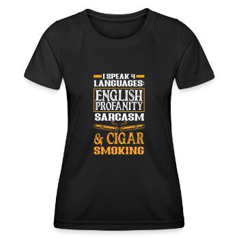 Lustiges Zigarre Rauchen Zigarrenraucher Geschenk - Frauen Funktions-T-Shirt - Schwarz - Vorne - AI Model Female 172 light (172cm)