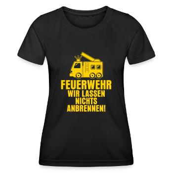 Brigade de pompiers volontaires pour les jeunes - T-shirt sport Femme - noir - Devant - AI Model Female 172 light (172cm)