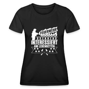 Jugendfeuerwehr Feuerwehr - Frauen Funktions-T-Shirt - Schwarz - Vorne - AI Model Female 172 light (172cm)