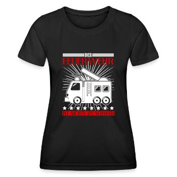 Jugendfeuerwehr Feuerwehrauto Feuerwehr - Frauen Funktions-T-Shirt - Schwarz - Vorne - AI Model Female 172 light (172cm)