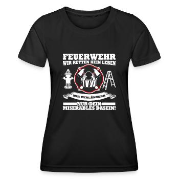 Jugendfeuerwehr Witz Feuerwehr - Frauen Funktions-T-Shirt - Schwarz - Vorne - AI Model Female 172 light (172cm)