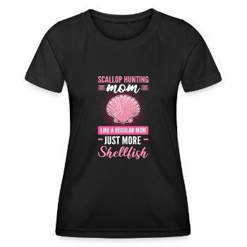 Maman chasseuse de pétoncles comme une maman ordinaire juste plus - T-shirt sport Femme - noir - Devant - AI Model Female 172 light (172cm)