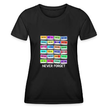 Never Forget Audio Cassette - Frauen Funktions-T-Shirt - Schwarz - Vorne - AI Model Female 172 light (172cm)