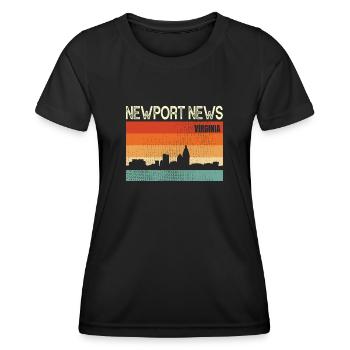 Newport-nachrichten - Frauen Funktions-T-Shirt - Schwarz - Vorne - AI Model Female 172 light (172cm)