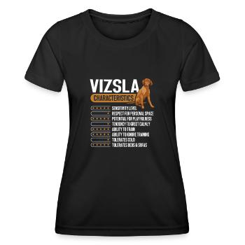 Vizsla Features Hungarian Vizsla - Women's Functional T-Shirt - black - Front - AI Model Female 172 light (172cm)