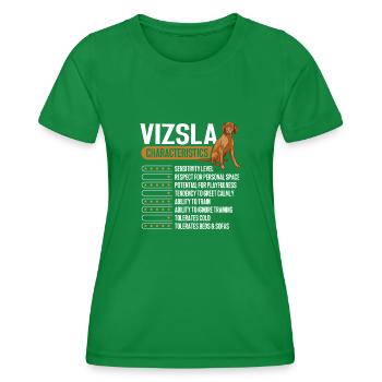 Vizsla Features Hungarian Vizsla - Women's Functional T-Shirt - kelly green - Front - AI Model Female 172 dark (172cm)
