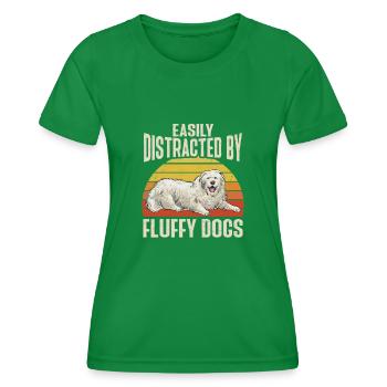 Great Pyrenees can easily be surrounded by fluffy - Women's Functional T-Shirt - kelly green - Front - AI Model Female 172 dark (172cm)