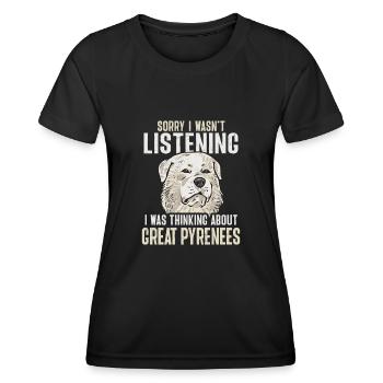 J’ai pensé aux Grandes Pyrénées - T-shirt sport Femme - noir - Devant - AI Model Female 172 light (172cm)