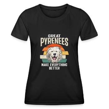 Great Pyrenees make everything better - Women's Functional T-Shirt - black - Front - AI Model Female 172 light (172cm)