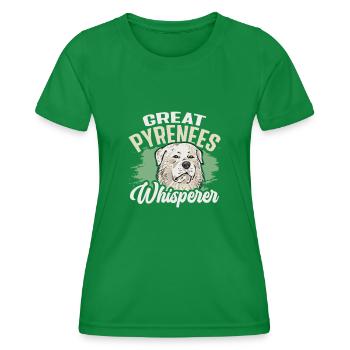Great Pyrenees Dog Whisperer - Women's Functional T-Shirt - kelly green - Front - AI Model Female 172 dark (172cm)