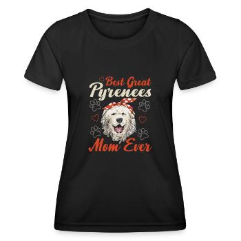 Beste Great Pyrenees Mama aller Zeiten - Frauen Funktions-T-Shirt - Schwarz - Vorne - AI Model Female 172 light (172cm)