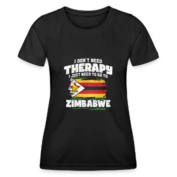 Zimbabwe - T-shirt sport Femme - noir - Devant - AI Model Female 172 light (172cm)