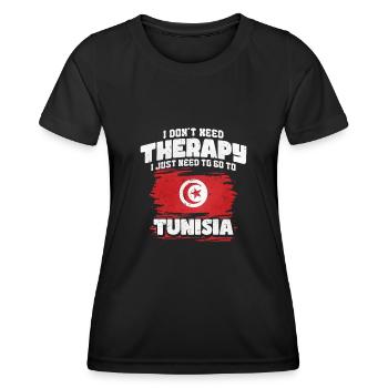 Tunisie - T-shirt sport Femme - noir - Devant - AI Model Female 172 light (172cm)