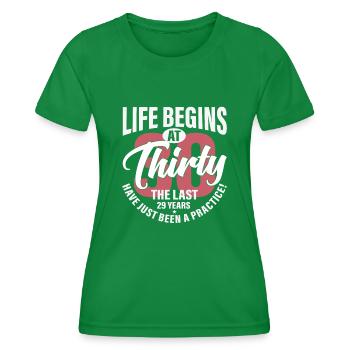 La vie commence trente - T-shirt sport Femme - vert - Devant - AI Model Female 172 dark (172cm)
