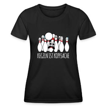 Kegeln ist Kopfsache - Frauen Funktions-T-Shirt - Schwarz - Vorne - AI Model Female 172 light (172cm)