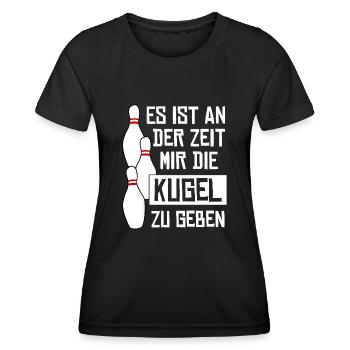 Kegeln Kugel Kegelbahn Kegelverein - Frauen Funktions-T-Shirt - Schwarz - Vorne - AI Model Female 172 light (172cm)