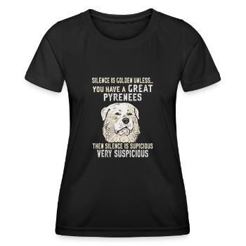 Grand Chien des Pyrénées - T-shirt sport Femme - noir - Devant - AI Model Female 172 light (172cm)