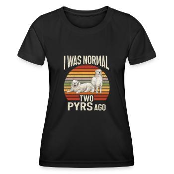 Grandes Pyrénées Il y a deux ans, j’étais encore normal - T-shirt sport Femme - noir - Devant - AI Model Female 172 light (172cm)