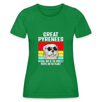 Great Pyrenees Dog Retro Vintage Pyrenees - Women's Functional T-Shirt - kelly green - Front - AI Model Female 172 dark (172cm)