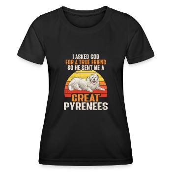 Grand chien pyrénéen - T-shirt sport Femme - noir - Devant - AI Model Female 172 light (172cm)