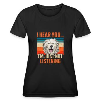 Great Pyrenees Dog Retro Vintage Pyrenees - Women's Functional T-Shirt - black - Front - AI Model Female 172 light (172cm)