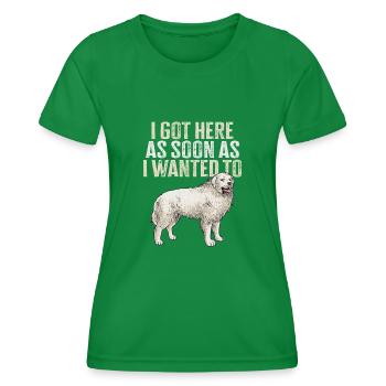 Large Pyrenean Dog - Women's Functional T-Shirt - kelly green - Front - AI Model Female 172 dark (172cm)