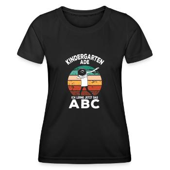 Maternelle Ade J’apprends ABC - T-shirt sport Femme - noir - Devant - AI Model Female 172 light (172cm)