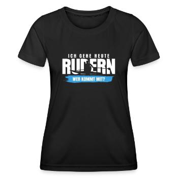 Rudern Kanu Kajak Ruderer Rudersport - Frauen Funktions-T-Shirt - Schwarz - Vorne - AI Model Female 172 light (172cm)