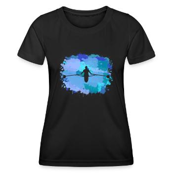 Rudern Kanu Kajak Rudersport Ruderer - Frauen Funktions-T-Shirt - Schwarz - Vorne - AI Model Female 172 light (172cm)